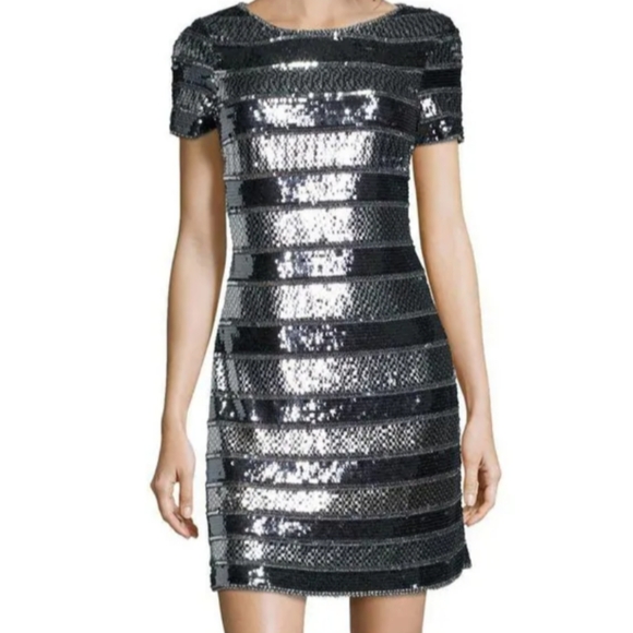 Aidan Mattox Dresses & Skirts - AIDAN MATTOX New Elegant Black and Silver Sequin Dress.
